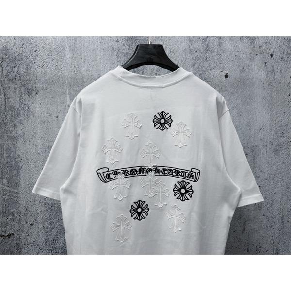 クロスグラフィック ワンポイントデザイン 着回し力 CHROME HEARTS クロムハーツ コピー 半袖Tシャツ トレンド感