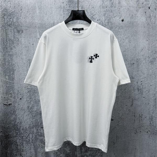フローラルアイコン 胸元デザイン シンプルフォルム CHROME HEARTS クロムハーツ コピー 半袖Tシャツ 高評価アイテム