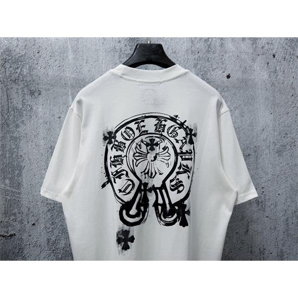 フローラルアイコン 胸元デザイン シンプルフォルム CHROME HEARTS クロムハーツ コピー 半袖Tシャツ 高評価アイテム