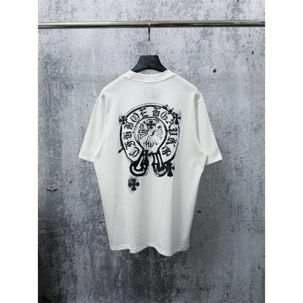 フローラルアイコン 胸元デザイン シンプルフォルム CHROME HEARTS クロムハーツ コピー 半袖Tシャツ 高評価アイテム