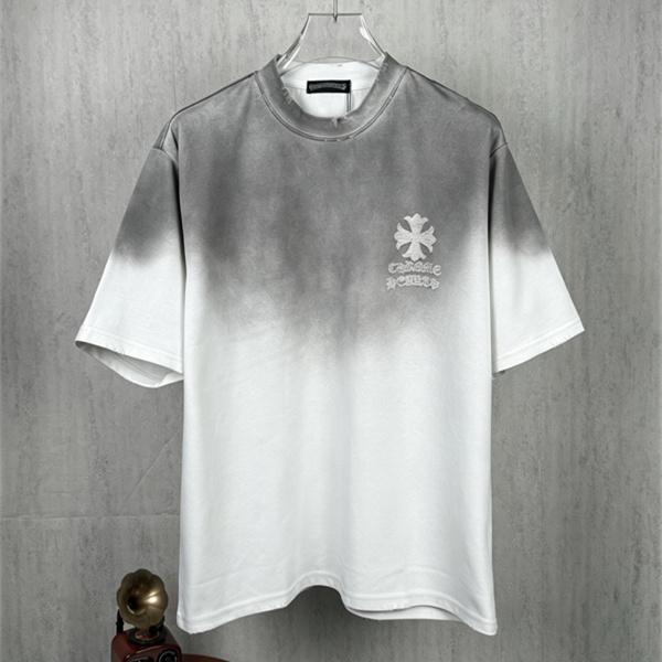 グラデーションデザイン クロスモチーフ 定番スタイル CHROME HEARTS クロムハーツ コピー 半袖Tシャツ コーデ映え