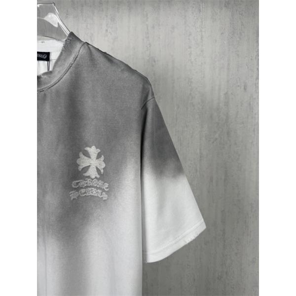 グラデーションデザイン クロスモチーフ 定番スタイル CHROME HEARTS クロムハーツ コピー 半袖Tシャツ コーデ映え