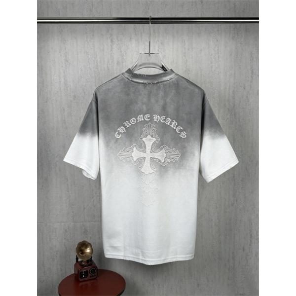グラデーションデザイン クロスモチーフ 定番スタイル CHROME HEARTS クロムハーツ コピー 半袖Tシャツ コーデ映え