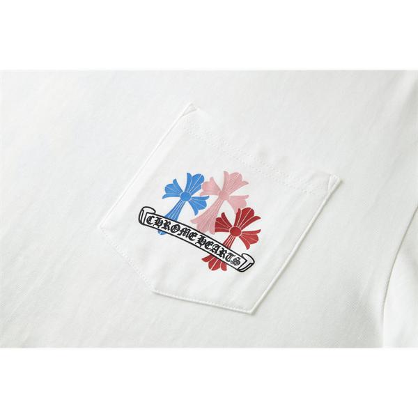 アイコンロゴ 胸元デザイン ベーシックウェア 着回し自在 CHROME HEARTS クロムハーツ コピー 半袖Tシャツ トレンド感