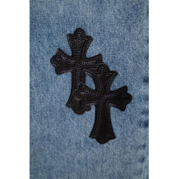 クロスモチーフ 刺繍デザイン ヴィンテージ加工 CHROME HEARTS クロムハーツ コピー デニムパンツ スタイリング自在