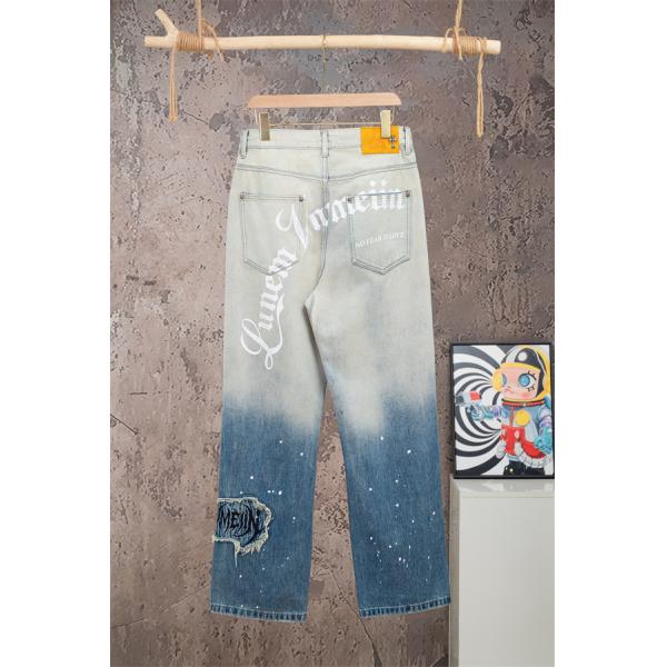ダメージ加工 ブリーチデザイン ワイドシルエット CHROME HEARTS クロムハーツ コピー デニムパンツ トレンド感