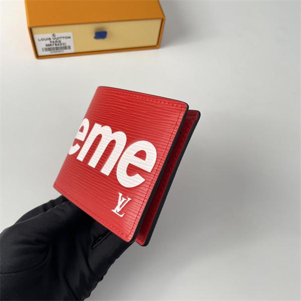 LV x Supreme☆ルイヴィトン二つ折り財布コピーM67542 定番アイテム赤色MULTIPLE