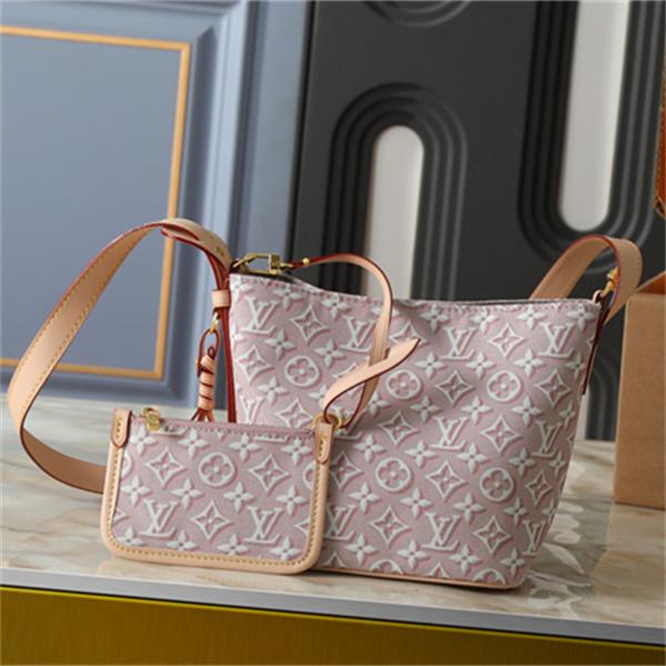 モノグラム柄 ピンクカラー ポーチ付き 収納力のある設計 華やかスタイル LOUIS VUITTON ルイヴィトン コピー トートバッグ