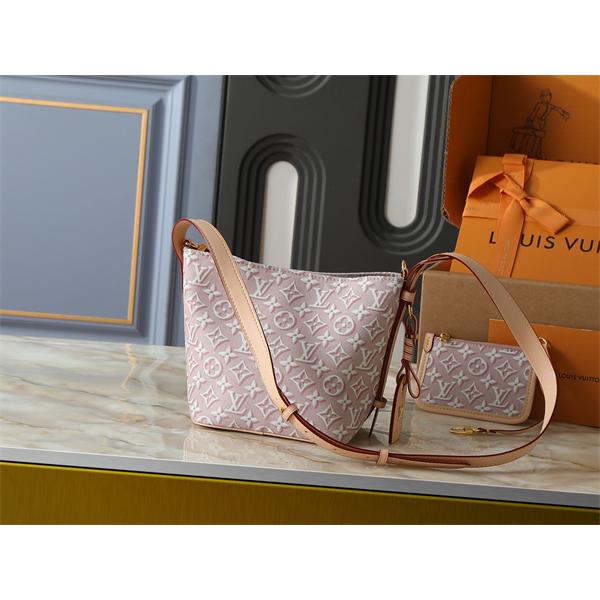 モノグラム柄 ピンクカラー ポーチ付き 収納力のある設計 華やかスタイル LOUIS VUITTON ルイヴィトン コピー トートバッグ