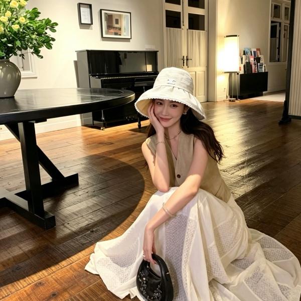 リゾート映え ジャカード調 セリーヌ 激安 オープントップ サンバイザー CELINE