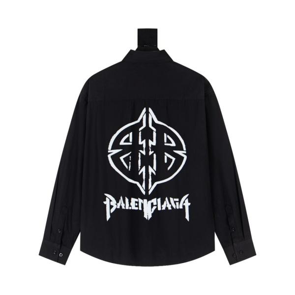 コーデ映え バレンシアガ 激安 バックシールドデザイン BALENCIAGA ボタンダウン長袖シャツ