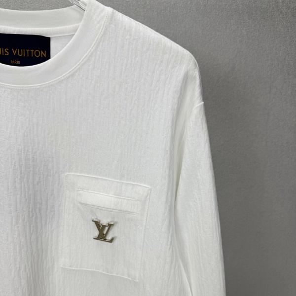 2026新作 胸ポケット金具 ルイ・ヴィトン 上品な抜け感 Louis Vuitton 長袖Tシャツ
