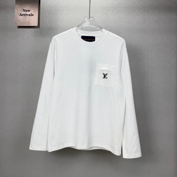 2026新作 胸ポケット金具 ルイ・ヴィトン 上品な抜け感 Louis Vuitton 長袖Tシャツ