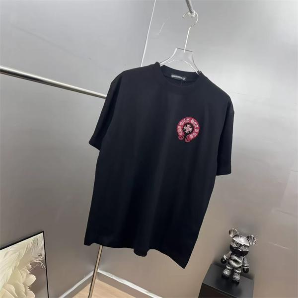 クロスモチーフ刺繍 ミニマルデザイン CHROME HEARTS クロムハーツ コピー 半袖Tシャツ メンズファッション 高級ブランド