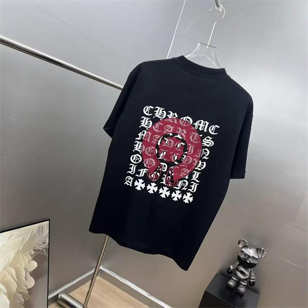 クロスモチーフ刺繍 ミニマルデザイン CHROME HEARTS クロムハーツ コピー 半袖Tシャツ メンズファッション 高級ブランド
