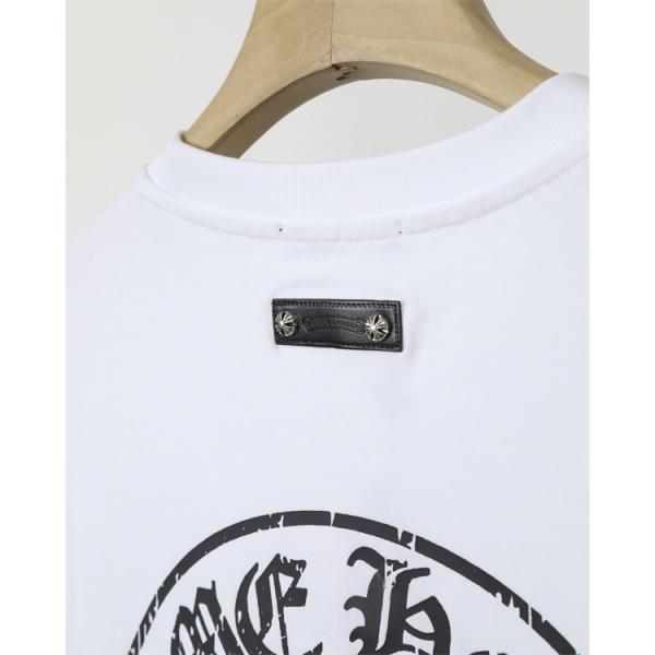 クロスモチーフ ワンポイントプリント CHROME HEARTS クロムハーツ コピー 半袖Tシャツ クルーネック メンズファッション 高級ブランド
