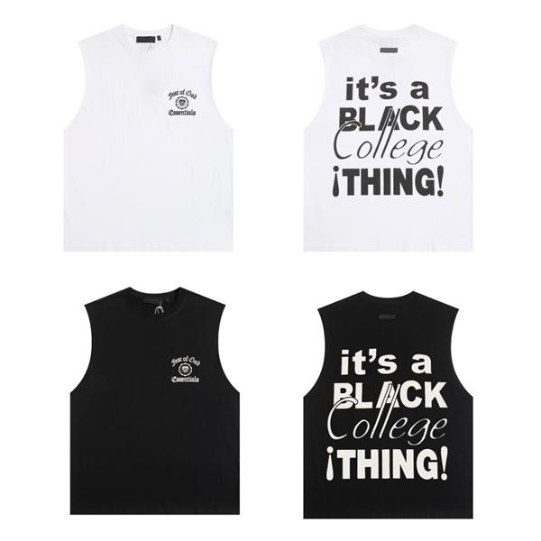 バックグラフィック ロゴプリント ESSENTIALS エッセンシャルズ コピー ノースリーブTシャツ オーバーシルエット ストリートファッション