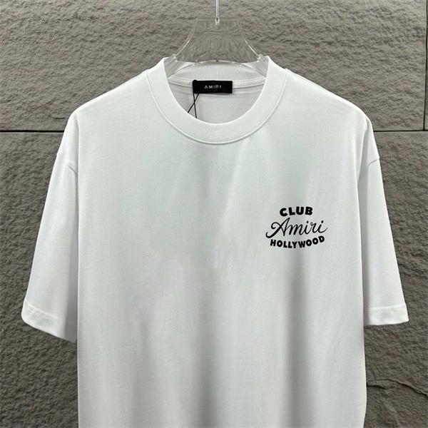 クラブロゴデザイン クルーネック AMIRI アミリ コピー 半袖Tシャツ シンプルシルエット ブランドウェア 軽やかな着心地