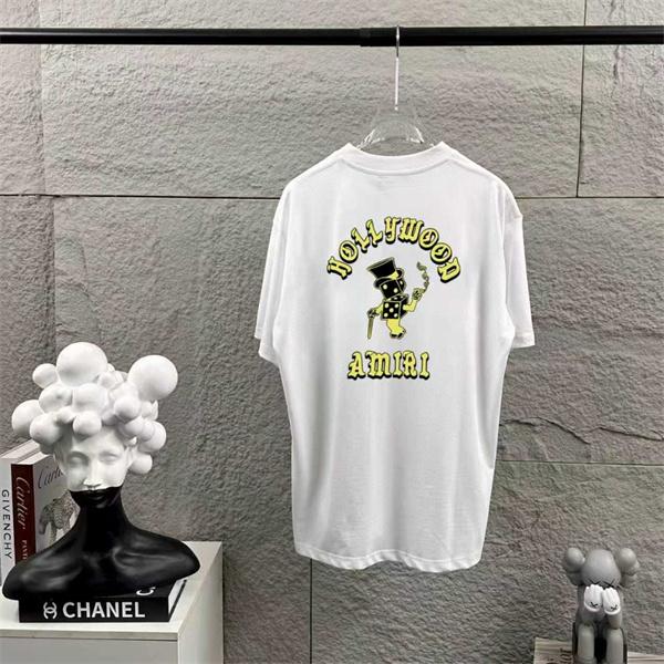 バックプリントデザイン アメリカンテイスト AMIRI アミリ コピー 半袖Tシャツ ルーズシルエット 快適フィット おしゃれアイテム