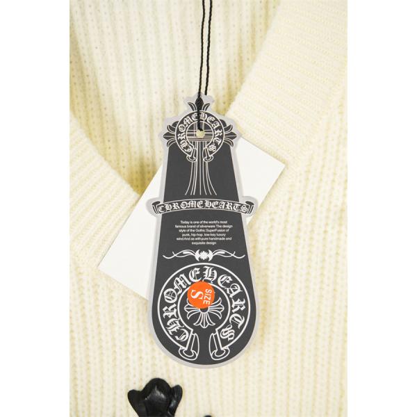 Vネックデザイン クロスモチーフ ケーブル編み CHROME HEARTS クロムハーツ コピー ニット ゆったりシルエット 質感素材 カジュアルスタイル