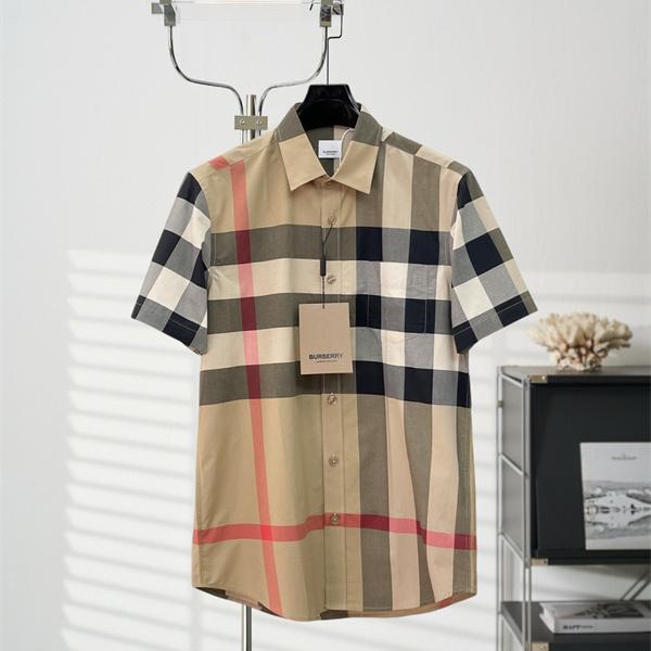 チェックパターン レギュラーカラー クラシックムード BURBERRY バーバリー コピー 半袖シャツ アイコニックデザイン 人気上昇