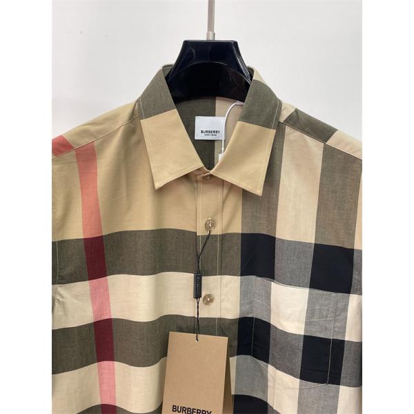チェックパターン レギュラーカラー クラシックムード BURBERRY バーバリー コピー 半袖シャツ アイコニックデザイン 人気上昇