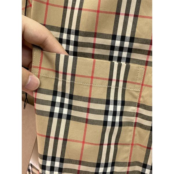 パターンシャツ ボタンフロント ナチュラルライン BURBERRY バーバリー コピー 半袖シャツ 大人カジュアル 話題モデル