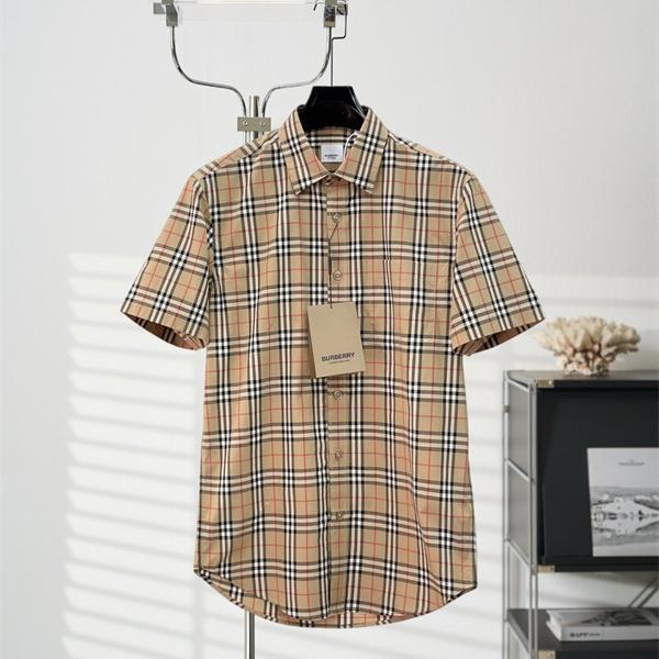 パターンシャツ ボタンフロント ナチュラルライン BURBERRY バーバリー コピー 半袖シャツ 大人カジュアル 話題モデル