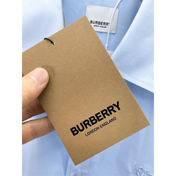 胸元エンブレム レギュラーカラー ソリッドデザイン BURBERRY バーバリー コピー 半袖シャツ 爽やかな印象 休日スタイル