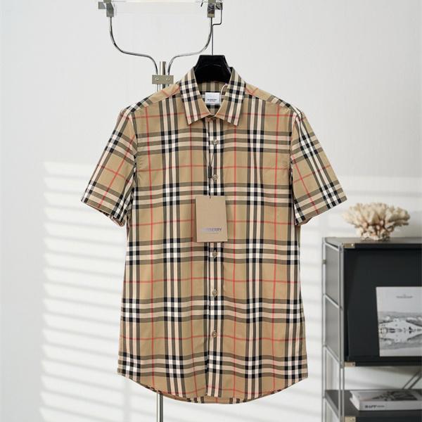 レギュラーカラー パターンデザイン BURBERRY バーバリー コピー 半袖シャツ 伝統的な雰囲気 人気アイテム