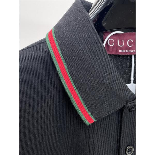 カラートリムデザイン シンプルフォルム 胸元パッチディテール GUCCI グッチ コピー ポロシャツ スマートカジュアル 売れ筋
