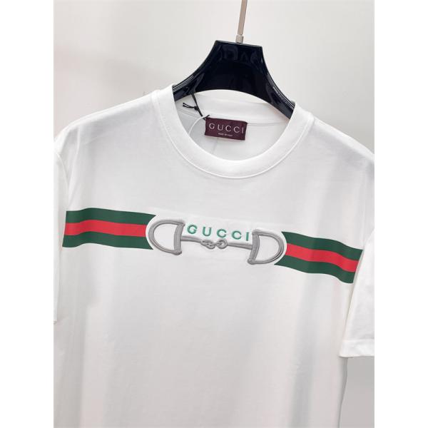 アイコンモチーフ コットンライク素材 ストレートフォルム GUCCI グッチ コピー 半袖Tシャツ レトロテイスト 売れ筋モデル