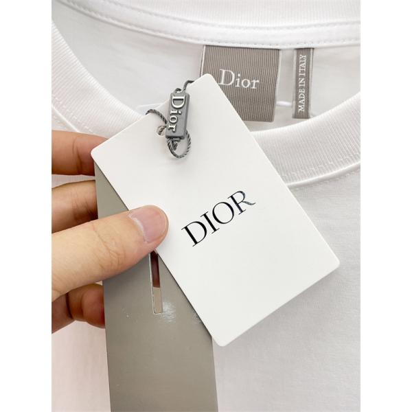 クローバーモチーフ刺繍 クルーネック アイコニックデザイン DIOR ディオール コピー 半袖Tシャツ 上品カジュアル 定番ウェア