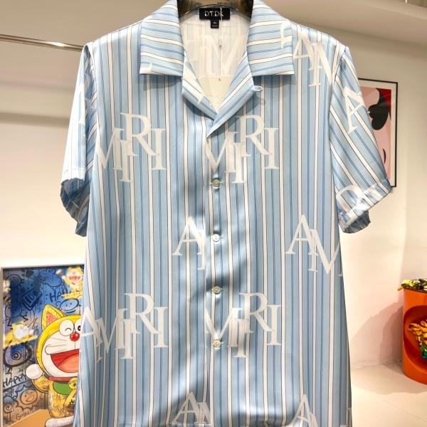 人気上昇 サテン調 AMIRI 半袖シャツセットアップ なめらかな肌触り アミリ 落ち感シルエット