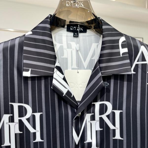 人気上昇 サテン調 AMIRI 半袖シャツセットアップ なめらかな肌触り アミリ 落ち感シルエット