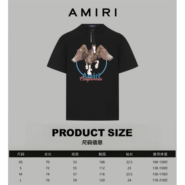 フロントプリント コットン素材 ゆったりシルエット AMIRI アミリ コピー 半袖Tシャツ 通気性のある着心地 夏カジュアル