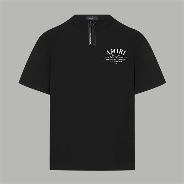 フロントレタリング クルーネック ミニマルグラフィック AMIRI アミリ コピー 半袖Tシャツ 洗練された印象 2026トレンド