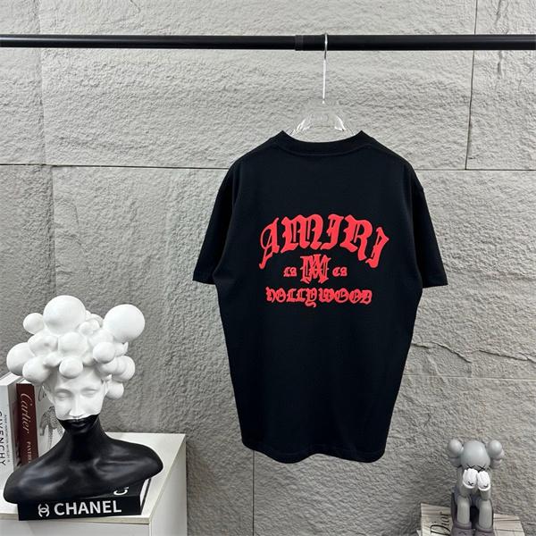 バックグラフィック Hollywoodモチーフ ロゴプリント AMIRI アミリ コピー 半袖Tシャツ クルーネック 2026トレンド