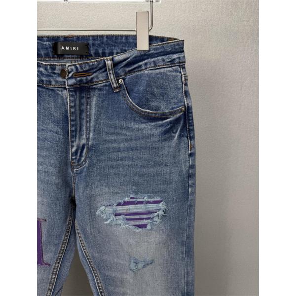 ロゴアクセント フェードウォッシュ リペアディテール AMIRI アミリ コピー ジーンズ ストリートカジュアル 人気アイテム