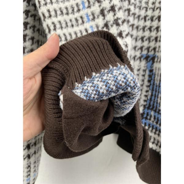 パッチワークチェック コントラストリブ ゆったりフォルム LOUIS VUITTON ルイヴィトン コピー カーディガン 高評価モデル