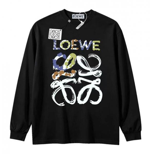 カラーレタリング アートタッチ 個性派セレクト LOEWE ロエベ コピー 長袖Tシャツ スタッフおすすめ