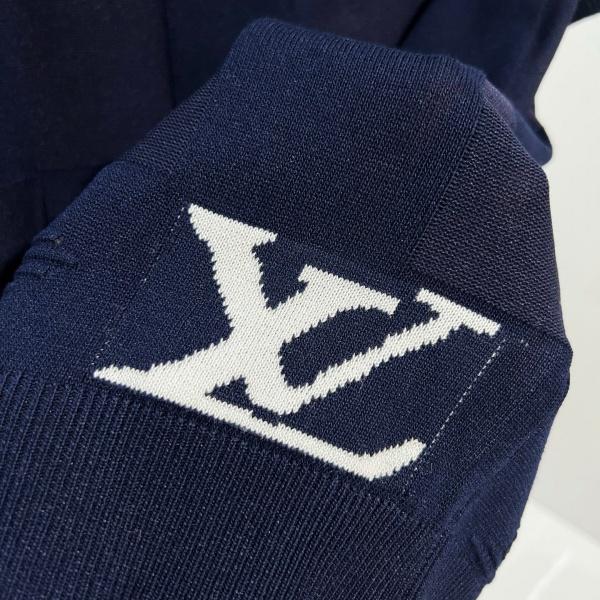 注目度UP 市松編みが映える Louis Vuitton ポロシャツ 裾モチーフ入りルイ・ヴィトン新作