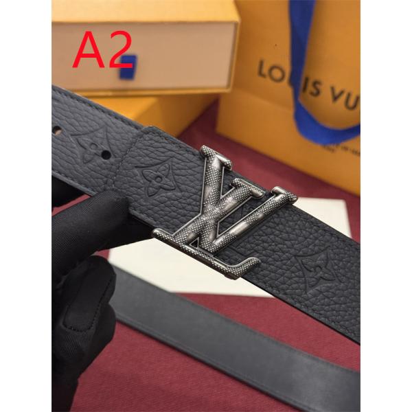 ヴィンテージ調バックル ブラック総柄 重厚アクセント LOUIS VUITTON ルイヴィトン コピー ベルト 海外注目