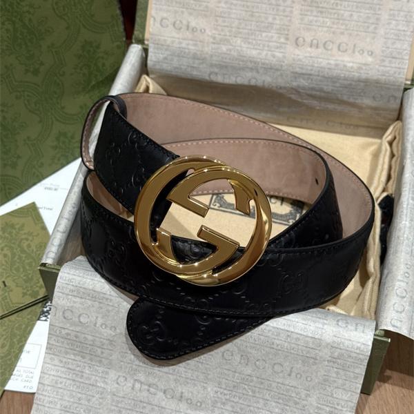ダブルGバックル GGエンボス ゴールド金具 GUCCI グッチ コピー ベルト 上品フォルム 定番人気