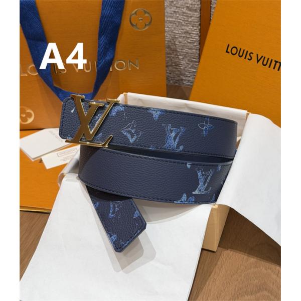 ブルーモノグラム シルバーLVバックル 上質シボ感 LOUIS VUITTON ルイヴィトン コピー ベルト 新作映え
