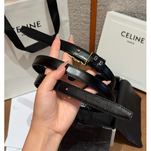ダブルCバックル 艶感レザー調 細幅シルエット CELINE セリーヌ コピー ベルト 大人モード