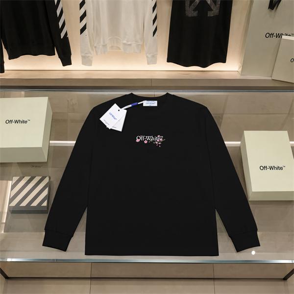 桜アローグラフィック 海外トレンド 限定デザイン OFF-WHITE オフホワイト コピー 長袖Tシャツ 今だけ注目