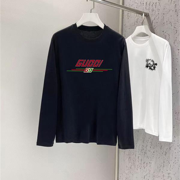 ヴィンテージムード 胸元グラフィック ハリ感生地 GUCCI グッチ コピー 長袖Tシャツ すっきりライン 売れ筋更新
