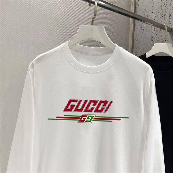 ヴィンテージムード 胸元グラフィック ハリ感生地 GUCCI グッチ コピー 長袖Tシャツ すっきりライン 売れ筋更新