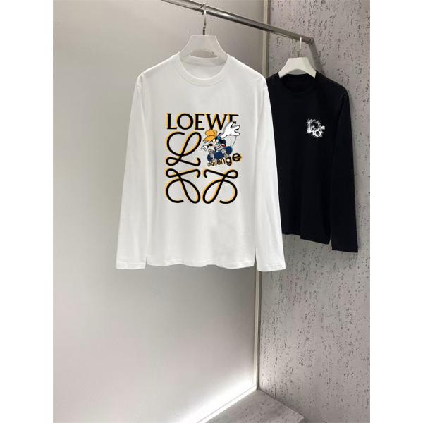 大判レタリング なめらかな質感 丁寧な仕立て LOEWE ロエベ コピー 長袖Tシャツ 遊び心デザイン 注目コレクション